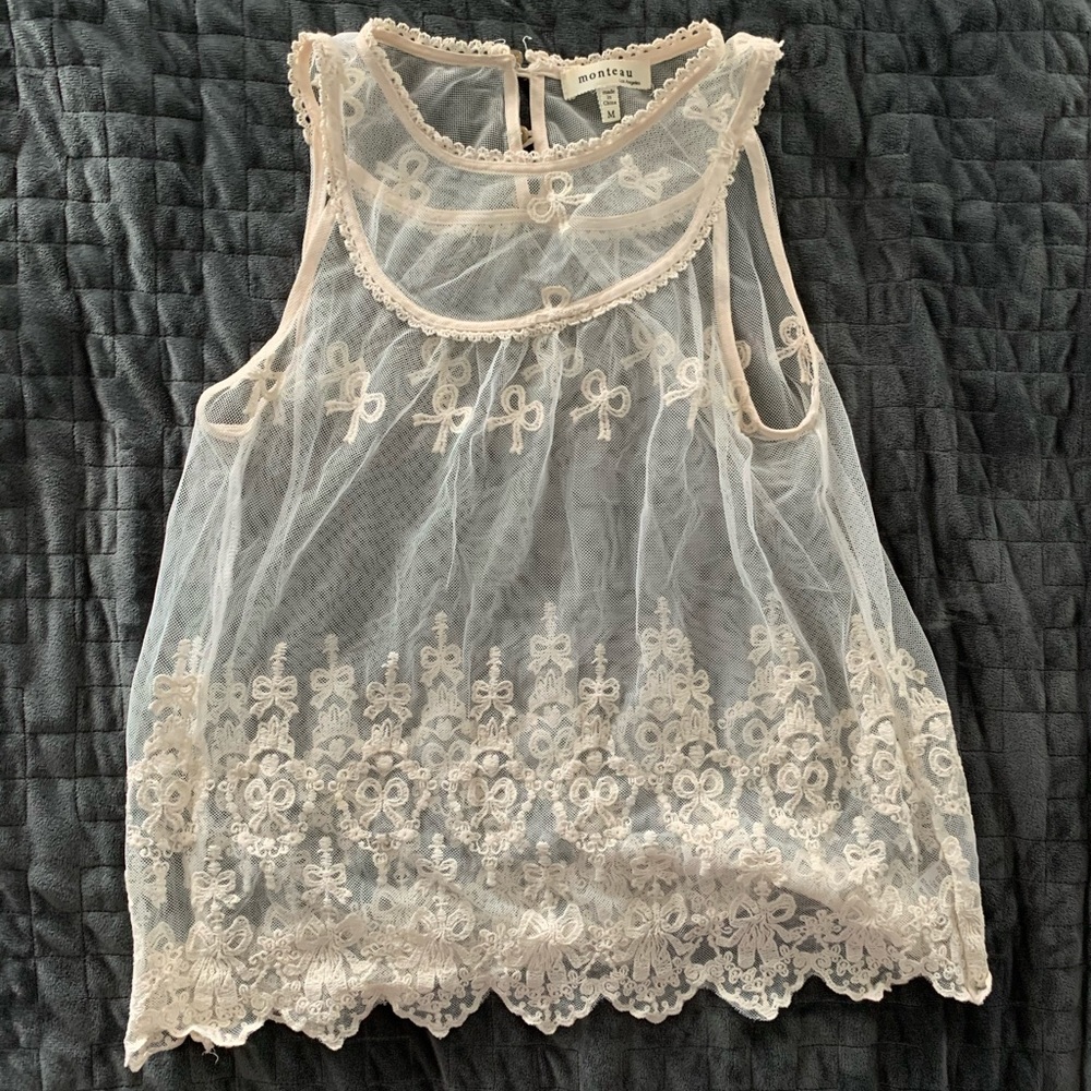 Sheer Sleeveless Blouse